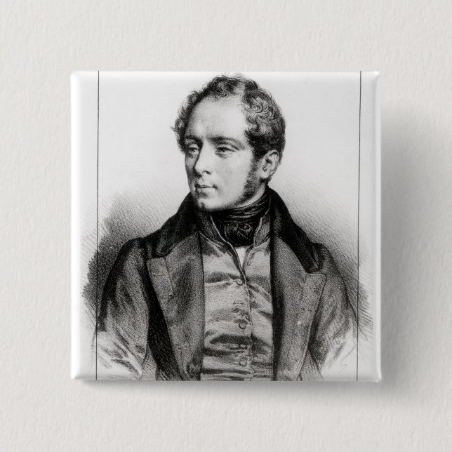 Portrait of Vincenzo Bellini 15 Cm Square Badge (Front)