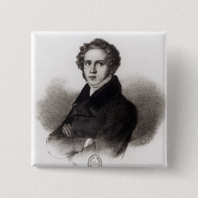 Portrait of Vincenzo Bellini 15 Cm Square Badge (Front)