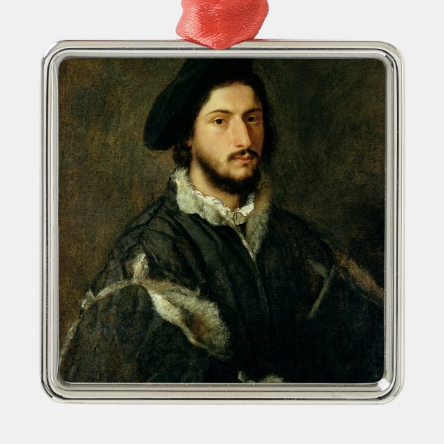 Portrait of Vincenzo Mosti (oil on canvas) Metal Tree Decoration (Front)