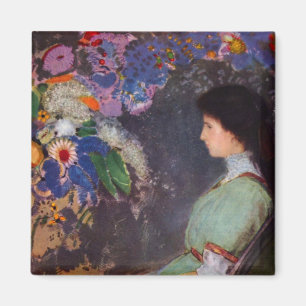 Portrait of Violet Heymann by Bertrand-Jean Redon Magnet