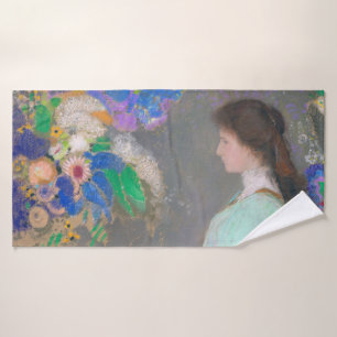 Portrait of Violette Heymann, Redon Bath Towel