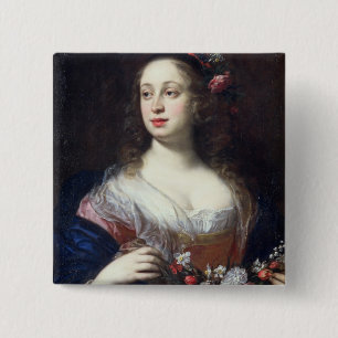 Portrait of Vittoria della Rovere dressed as Flora 15 Cm Square Badge