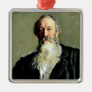 Portrait of Vladimir Stasov , 1883 Metal Tree Decoration