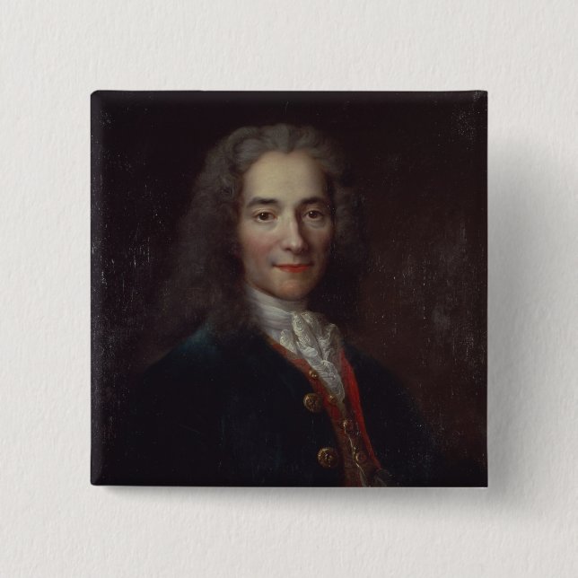 Portrait of Voltaire 15 Cm Square Badge (Front)