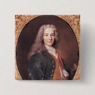 Portrait of Voltaire aged 23, 1728 15 Cm Square Badge