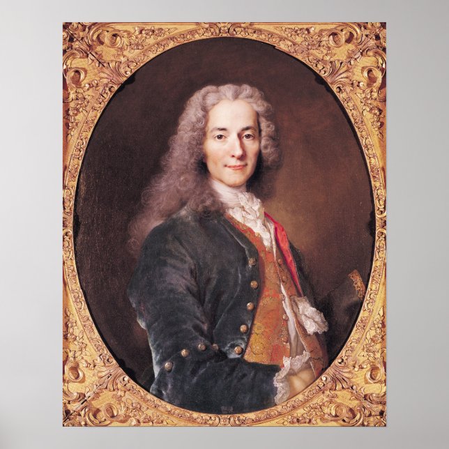 Portrait of Voltaire  aged 23, 1728 Poster (Front)