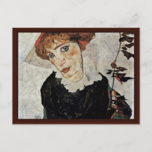 Portrait Of Wally By Schiele Egon Postcard