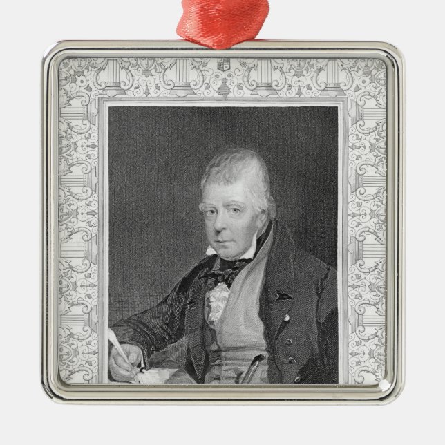 Portrait of Walter Scott Metal Ornament (Front)