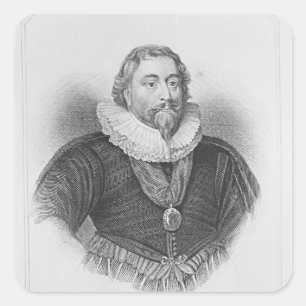 Portrait of Weston 'Lodge's British Portraits' Square Sticker