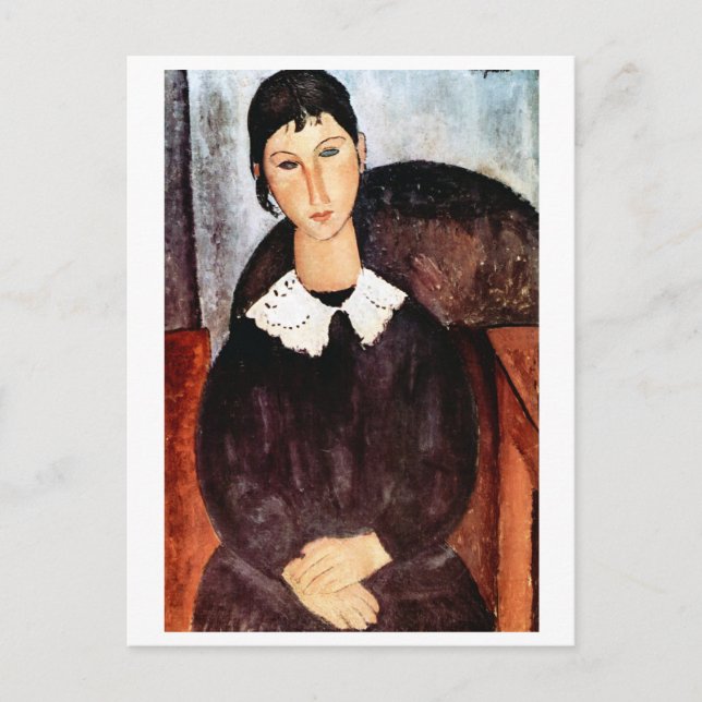 Portrait of White Collar, Modigliani Postcard (Front)