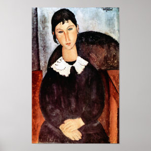 Portrait of White Collar, Modigliani Poster
