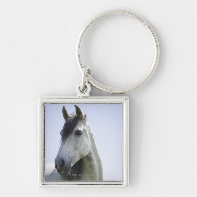 portrait of white horse key ring (Front)