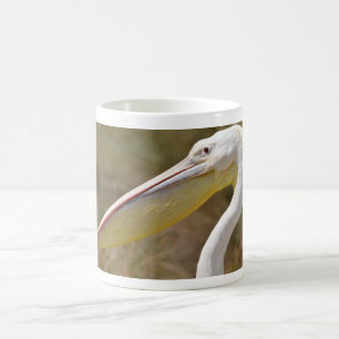 Portrait of white pelican coffee mug