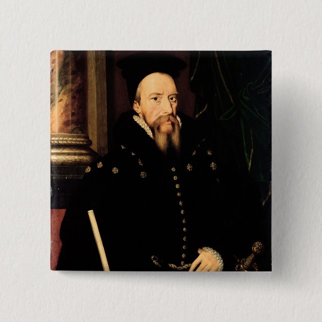 Portrait of William Cecil 15 Cm Square Badge (Front)