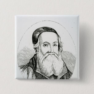 Portrait of William Grindal 15 Cm Square Badge