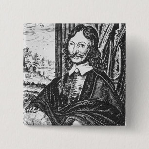 Portrait of William Lilly (1602-81), from his 'Chr 15 Cm Square Badge
