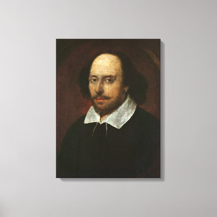 Portrait of William Shakespeare c.1610 Canvas Print