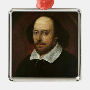Portrait of William Shakespeare c.1610 Metal Ornament