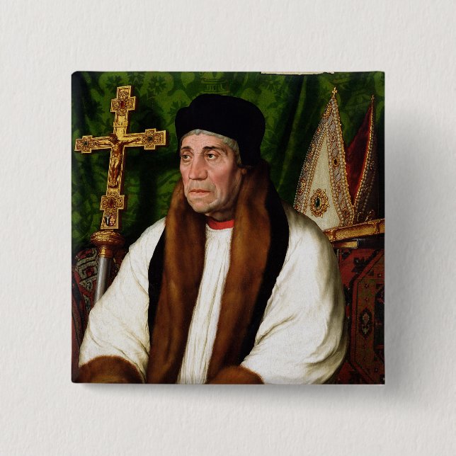 Portrait of William Warham 15 Cm Square Badge (Front)