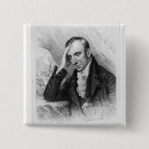 Portrait of William Wordsworth 15 Cm Square Badge