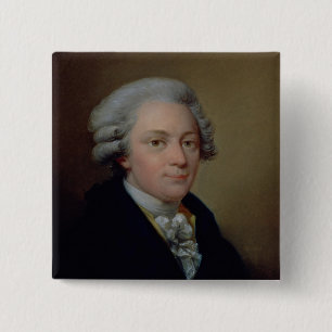 Portrait of Wolfgang Amadeus Mozart 15 Cm Square Badge