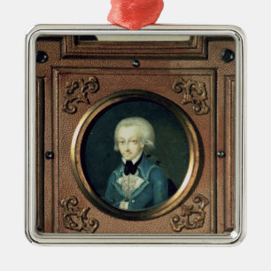 Portrait of Wolfgang Amadeus Mozart , 1773 Metal Ornament