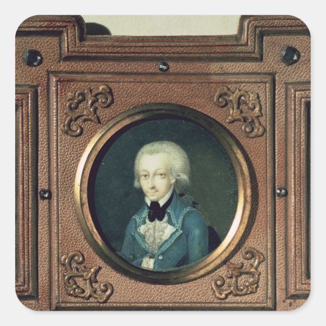 Portrait of Wolfgang Amadeus Mozart , 1773 Square Sticker (Front)