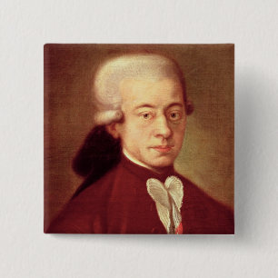 Portrait of Wolfgang Amadeus Mozart after 1770 15 Cm Square Badge