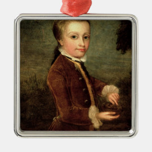 Portrait of Wolfgang Amadeus Mozart aged Metal Ornament