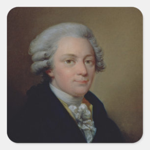 Portrait of Wolfgang Amadeus Mozart Square Sticker
