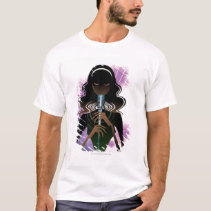 Portrait of woman holding microphone T-Shirt