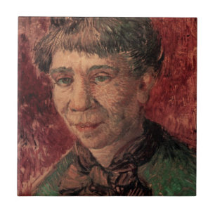 Portrait of Woman Madame Tanguy, Vincent van Gogh Ceramic Tile