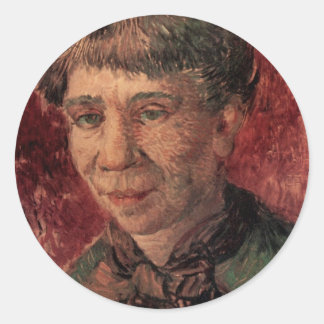 Portrait of Woman Madame Tanguy, Vincent van Gogh Classic Round Sticker