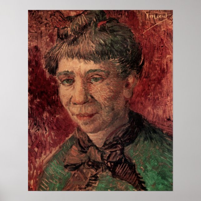 Portrait of Woman Madame Tanguy, Vincent van Gogh Poster (Front)