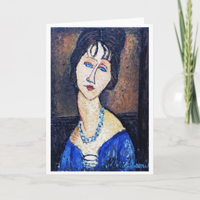 Portrait of Woman, Modigliani Card (Front)