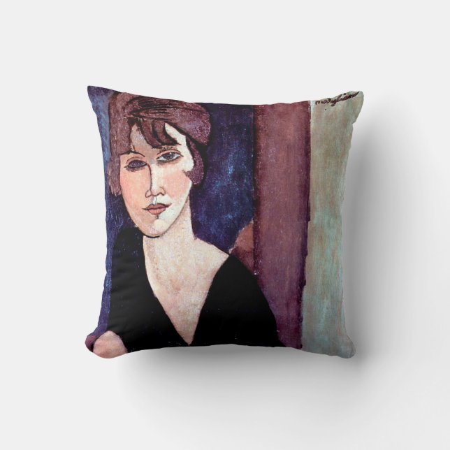 Portrait of Woman, Modigliani Cushion (Front)