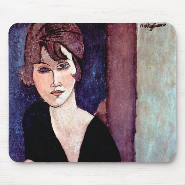 Portrait of Woman, Modigliani Mouse Pad (Front)