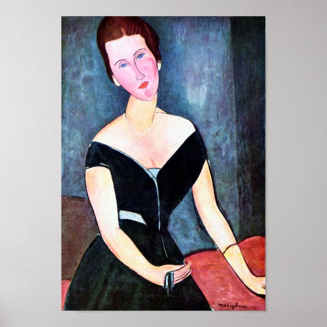 Portrait of Woman, Modigliani Poster (Front)
