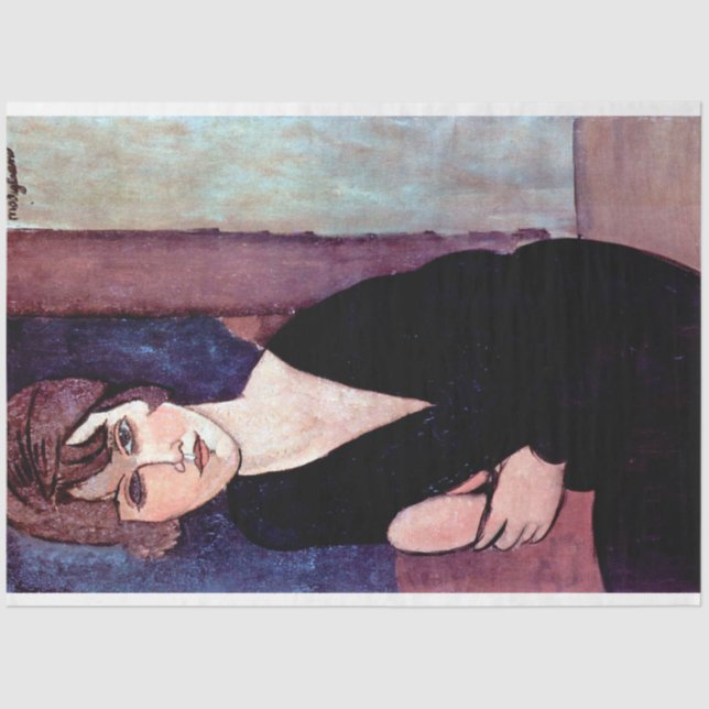 Portrait of Woman, Modigliani Tissue Paper (Front)