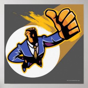 Portrait of young man showing thumbs up poster