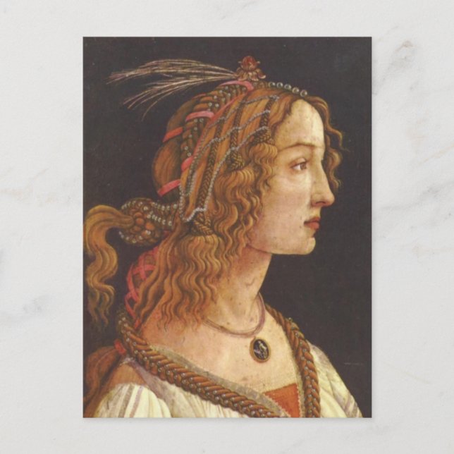 Portrait of young Simonetta Vespucci Postcard (Front)