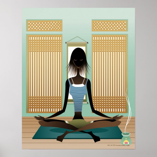 Portrait of young woman doing yoga poster (Front)