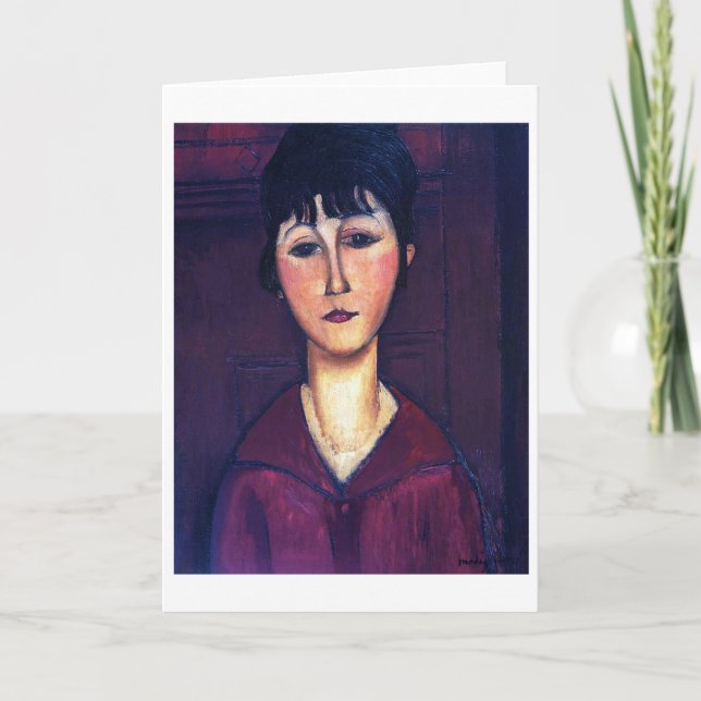 Portrait of Young Woman, Modigliani Card (Front)