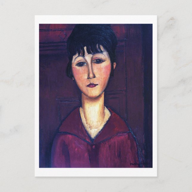 Portrait of Young Woman, Modigliani Postcard (Front)