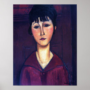 Portrait of Young Woman, Modigliani Poster