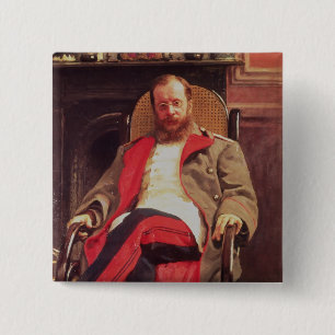 Portrait of Zesar Kjui , 1890 15 Cm Square Badge