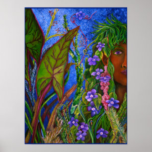 Portrait Painting - Entwined within Nature Poster