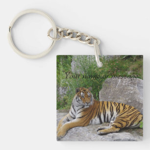 Portrait photo of a Siberian tiger Key Ring