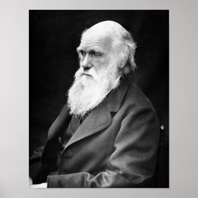 Portrait Photo of Charles Darwin Poster (Front)