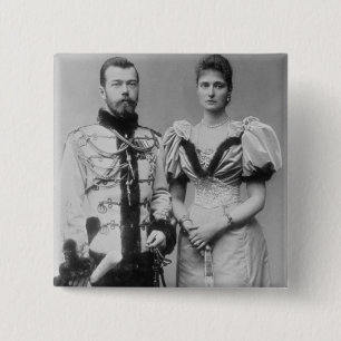 Portrait photograph of Tsar Nicholas II (1868-1918 15 Cm Square Badge